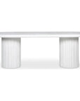 Eris White Concrete & Steel Oval Outdoor Dining Table - LOOMLAN - Moe's Home - Outdoor Dining Tables