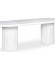 Eris White Concrete & Steel Oval Outdoor Dining Table - LOOMLAN - Moe's Home - Outdoor Dining Tables