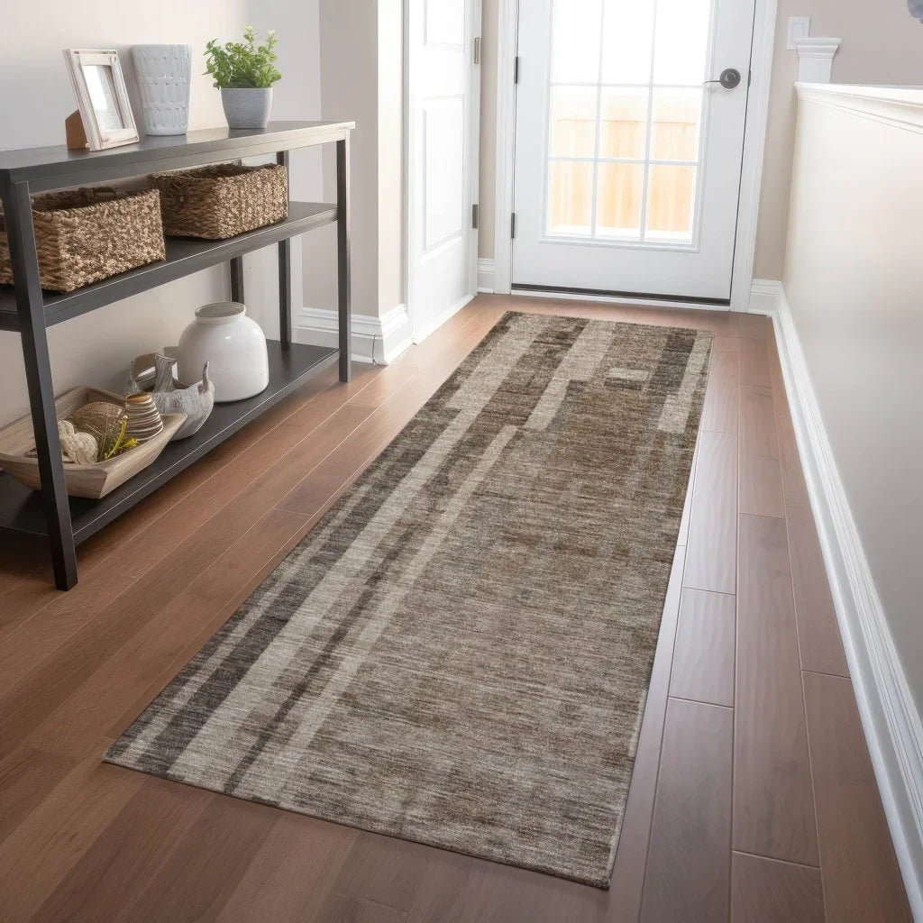 LOOMLAN Rugs Esmara Brown Washable Indoor-Outdoor Rug