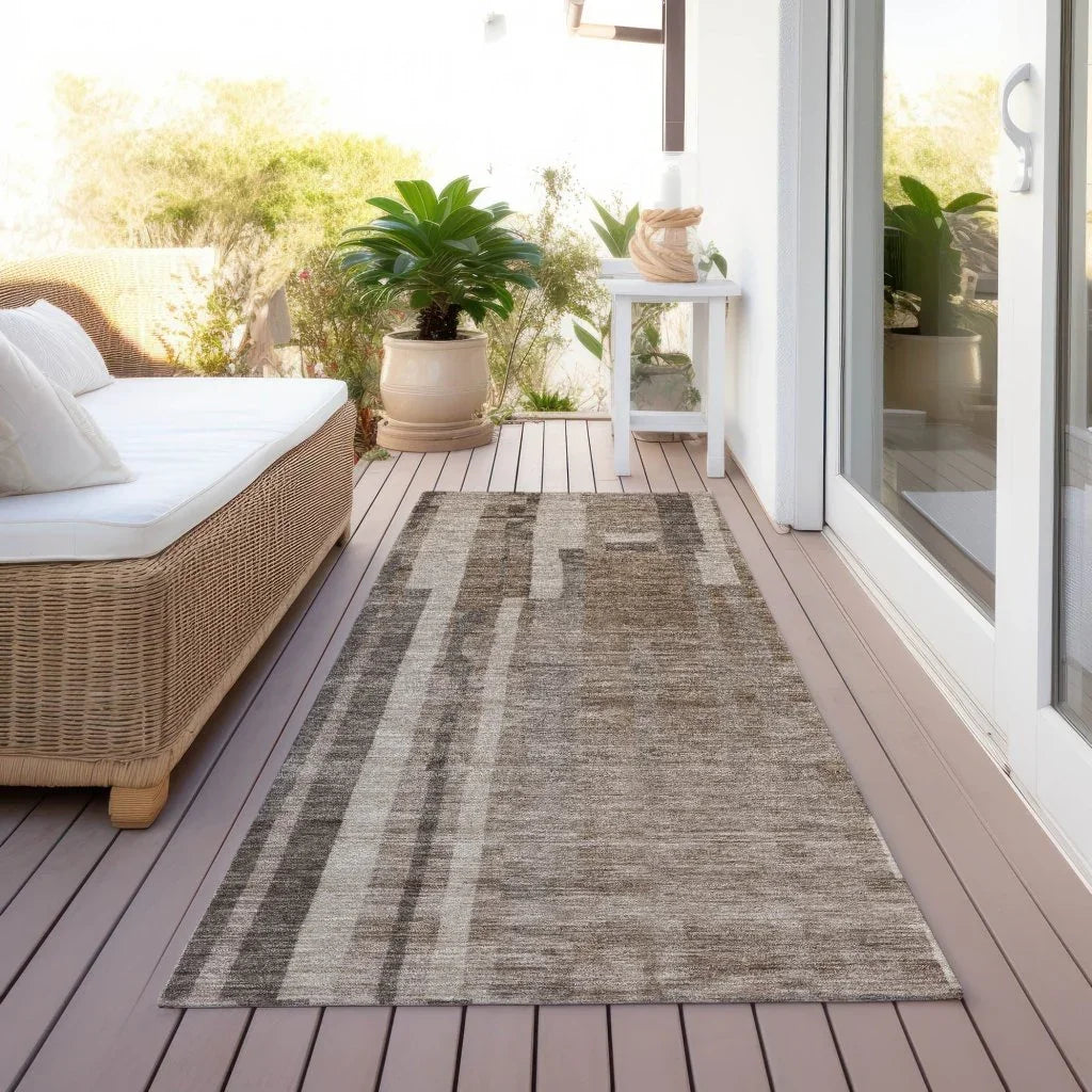 LOOMLAN Rugs Esmara Brown Washable Indoor-Outdoor Rug