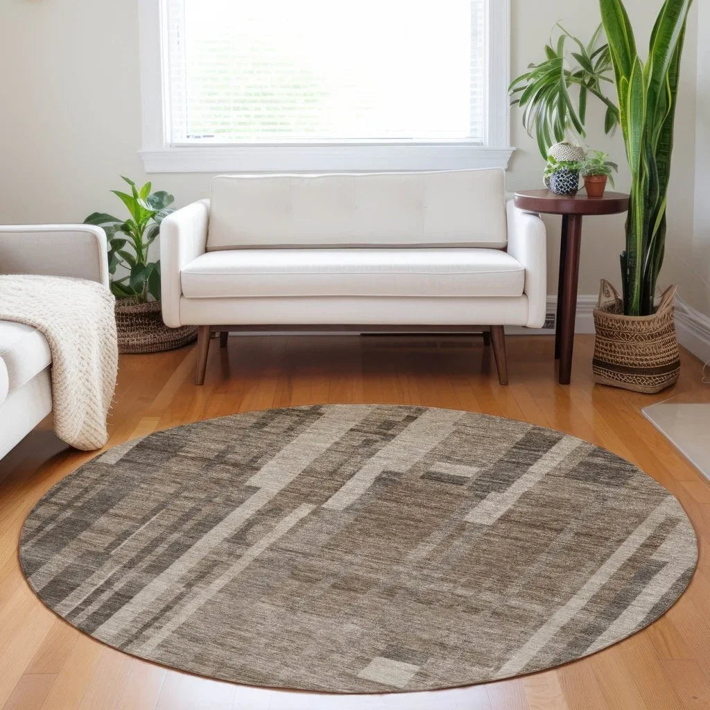 LOOMLAN Rugs Esmara Brown Washable Indoor-Outdoor Rug