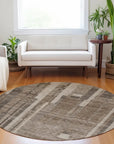 LOOMLAN Rugs Esmara Brown Washable Indoor-Outdoor Rug
