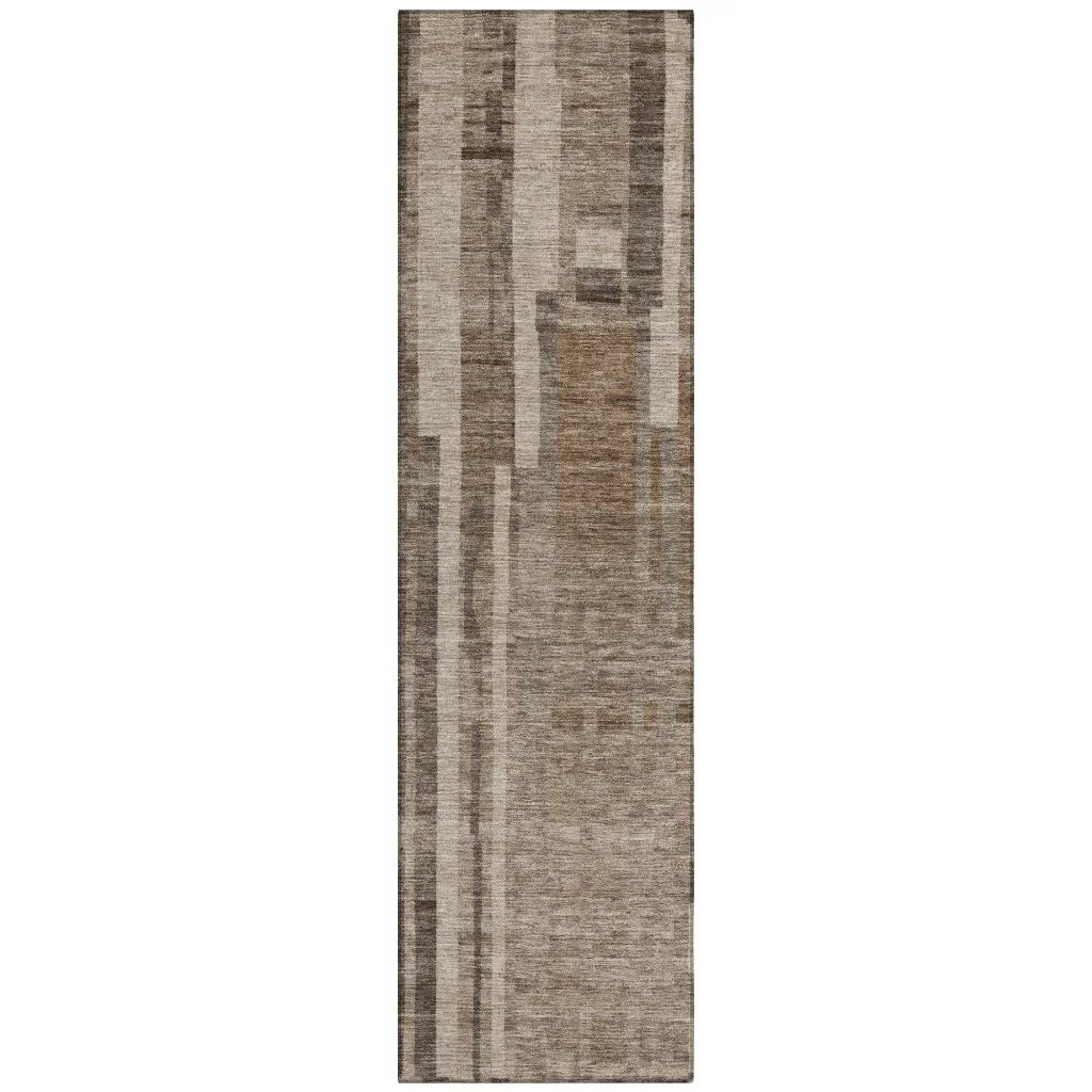 LOOMLAN Rugs Esmara Brown Washable Indoor-Outdoor Rug