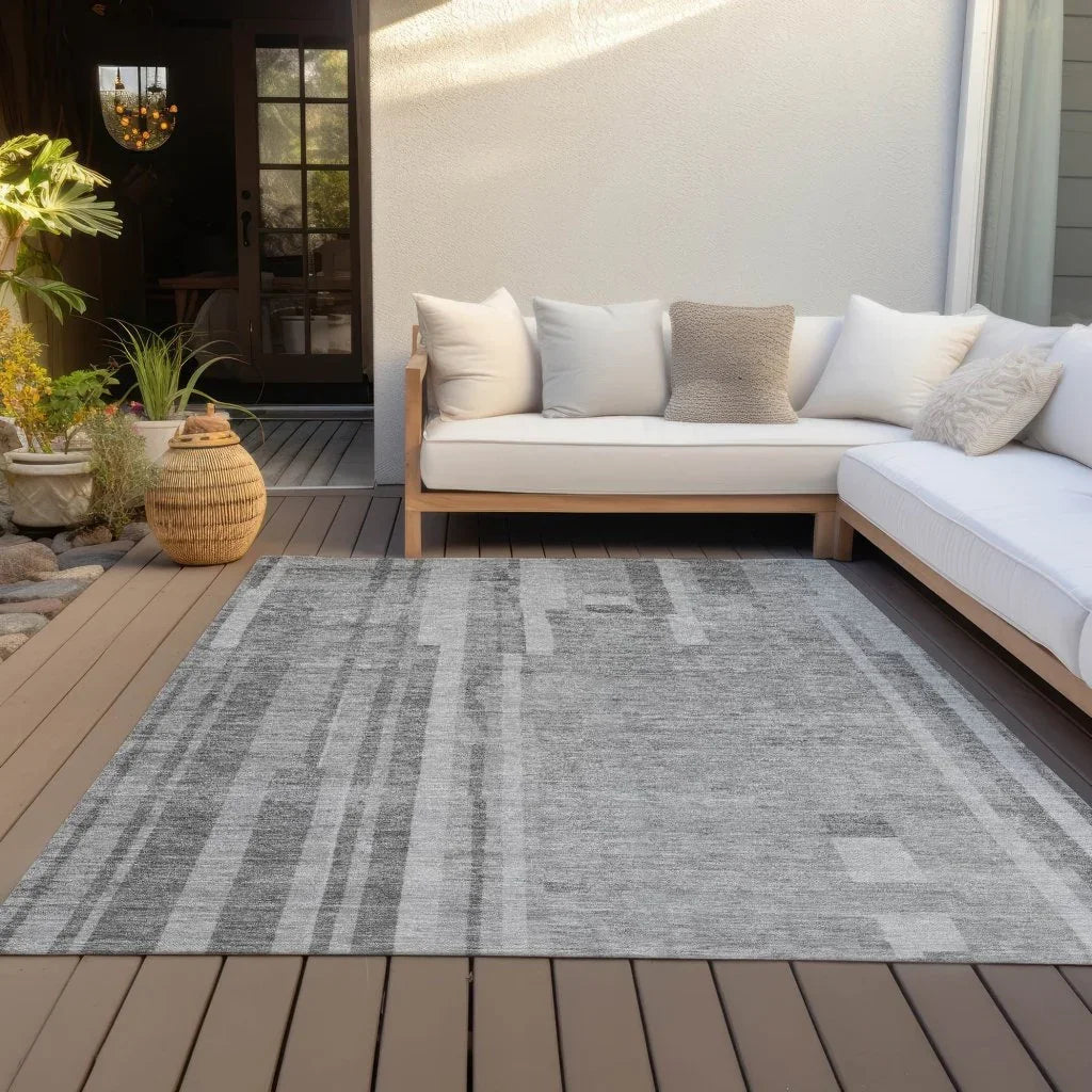 LOOMLAN Rugs Esmara Gray Washable Indoor-Outdoor Rug