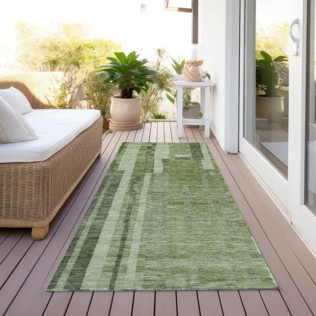 LOOMLAN Rugs Esmara Green Washable Indoor-Outdoor Rug