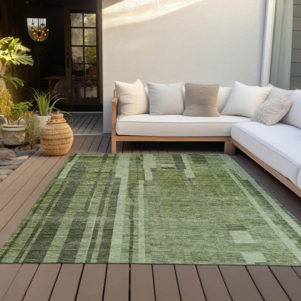 LOOMLAN Rugs Esmara Green Washable Indoor-Outdoor Rug