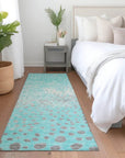 LOOMLAN Rugs Estara Teal Washable Indoor-Outdoor Rug