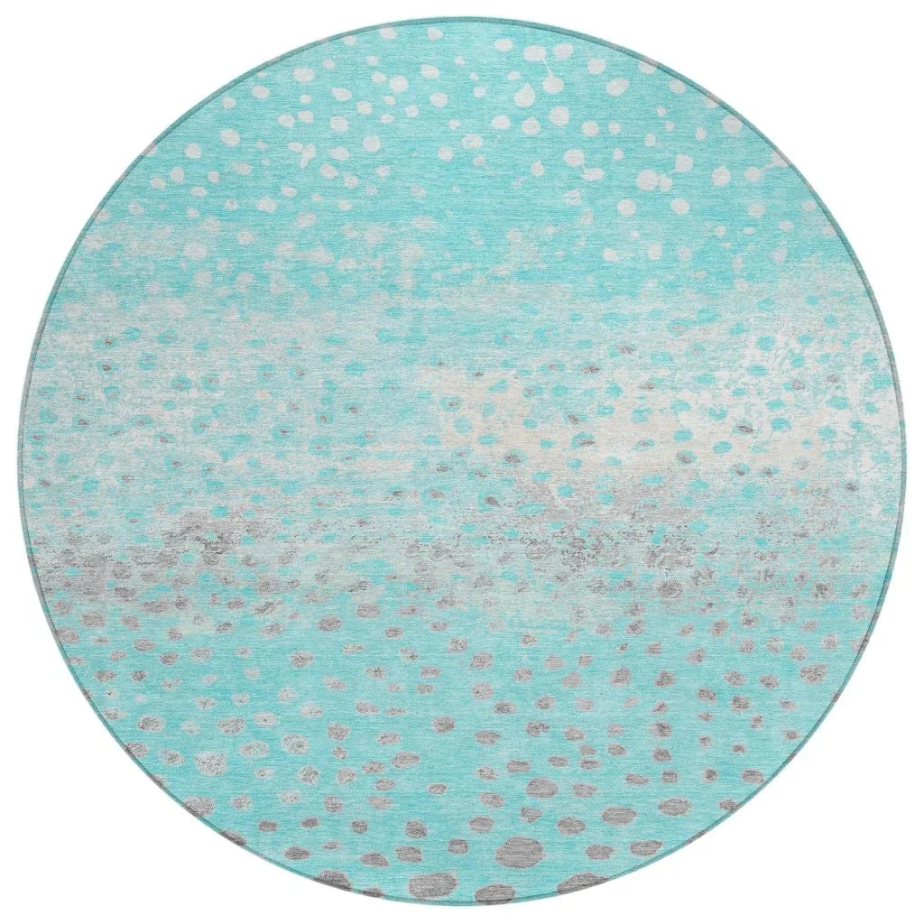 LOOMLAN Rugs Estara Teal Washable Indoor-Outdoor Rug