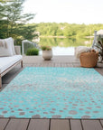 LOOMLAN Rugs Estara Teal Washable Indoor-Outdoor Rug
