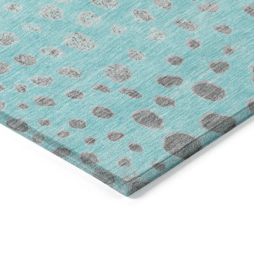 LOOMLAN Rugs Estara Teal Washable Indoor-Outdoor Rug