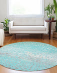 LOOMLAN Rugs Estara Teal Washable Indoor-Outdoor Rug