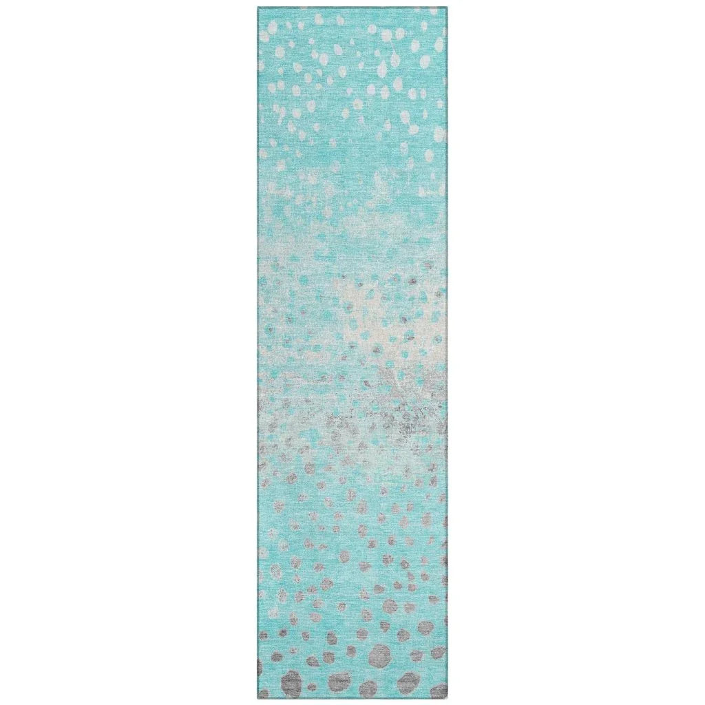 LOOMLAN Rugs Estara Teal Washable Indoor-Outdoor Rug