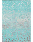 LOOMLAN Rugs Estara Teal Washable Indoor-Outdoor Rug