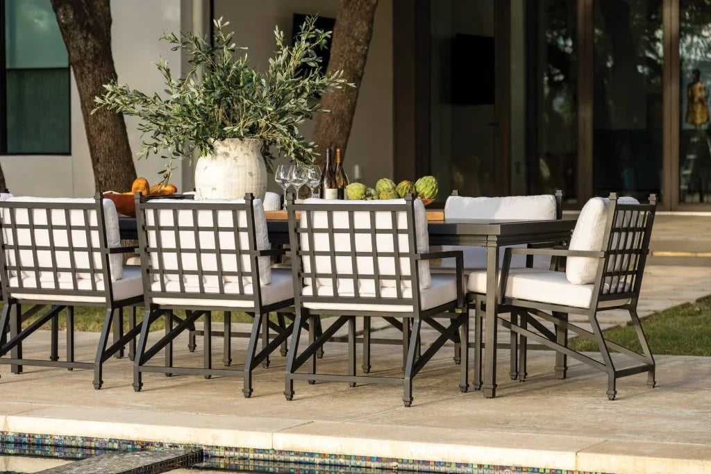 Eterna Black Matte Patio Dining Arm Chair (Set Of 2) - LOOMLAN - Seasonal Living - Outdoor Dining Chairs