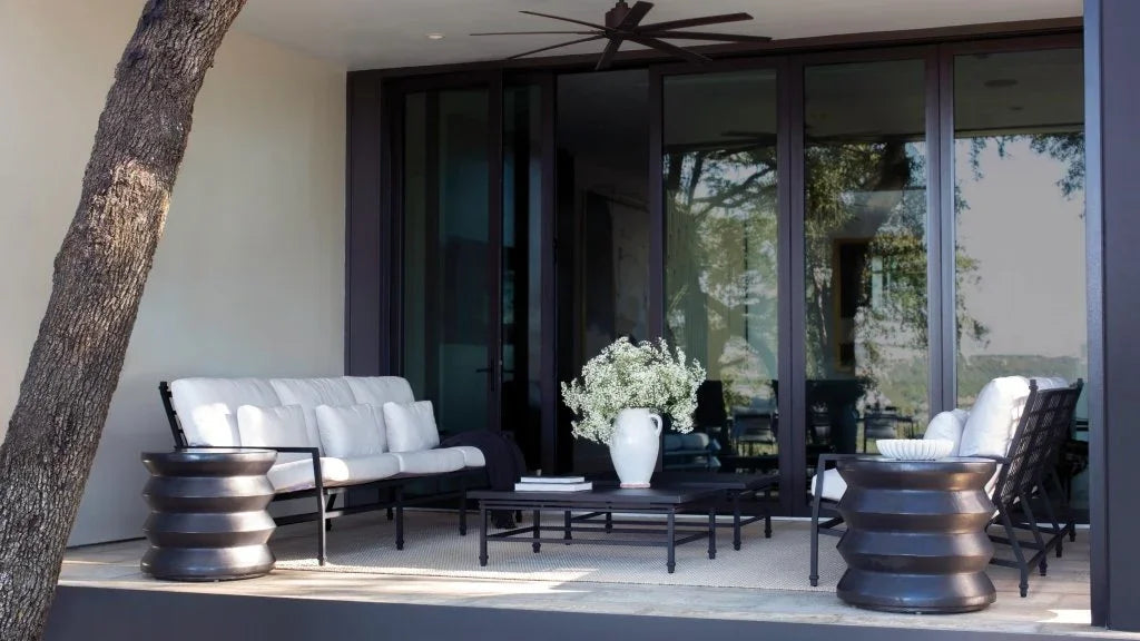 Seasonal Living Eterna Black Sand Matte Comfort Patio 3-Seat Sofa