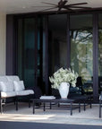 Seasonal Living Eterna Black Sand Matte Comfort Patio 3-Seat Sofa
