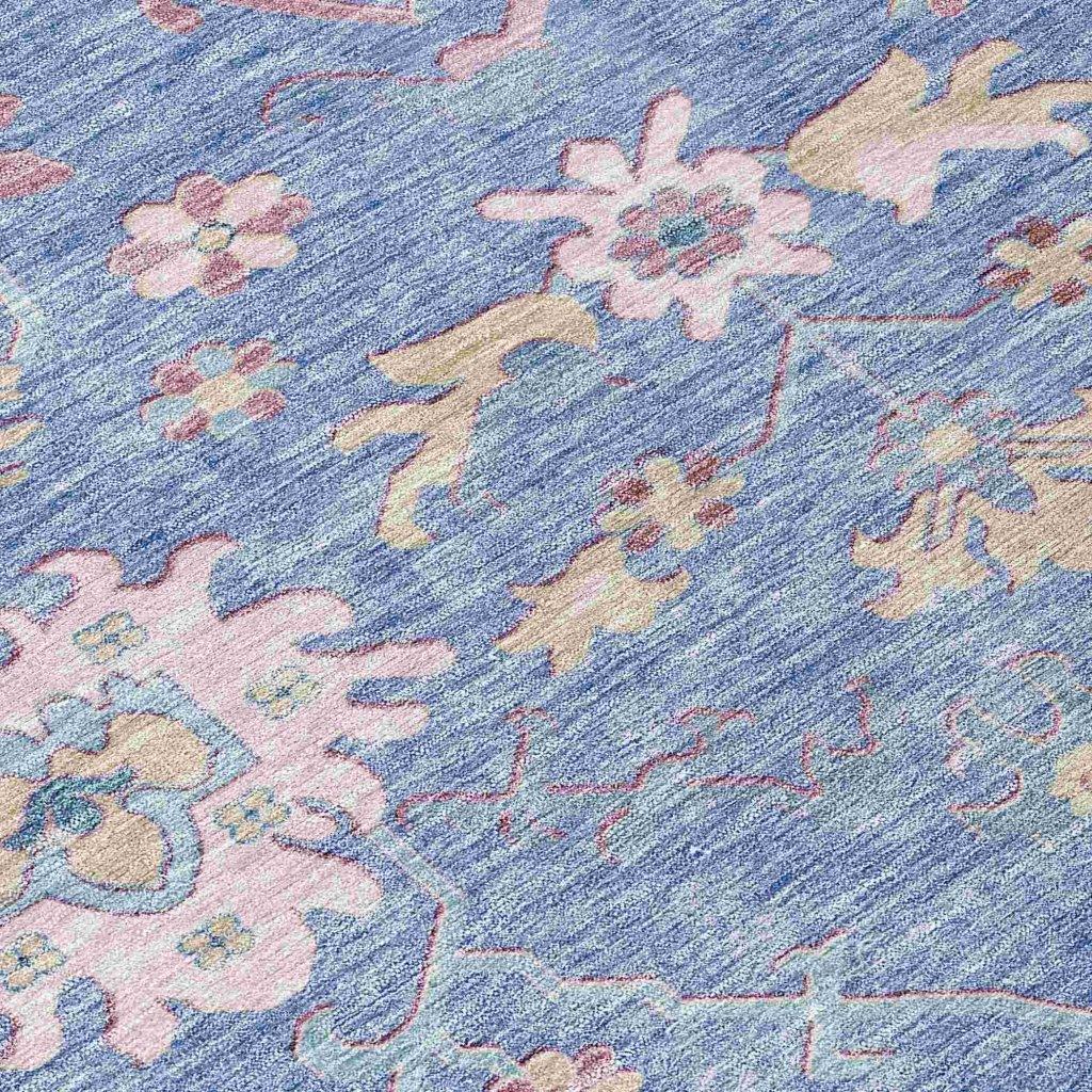 LOOMLAN Rugs Eugene Blue Washable Indoor-Outdoor Rug