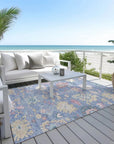 LOOMLAN Rugs Eugene Blue Washable Indoor-Outdoor Rug