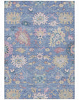 LOOMLAN Rugs Eugene Blue Washable Indoor-Outdoor Rug