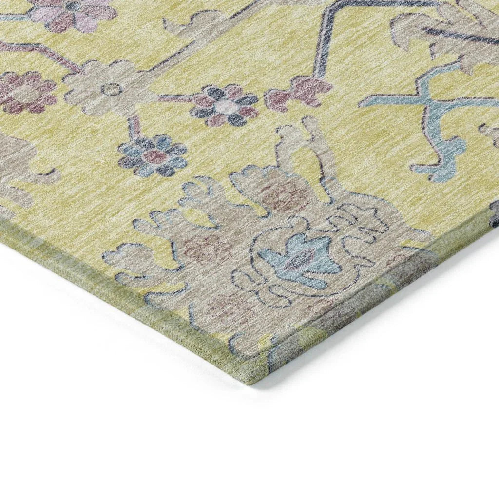 LOOMLAN Rugs Eugene Gold Washable Indoor-Outdoor Rug