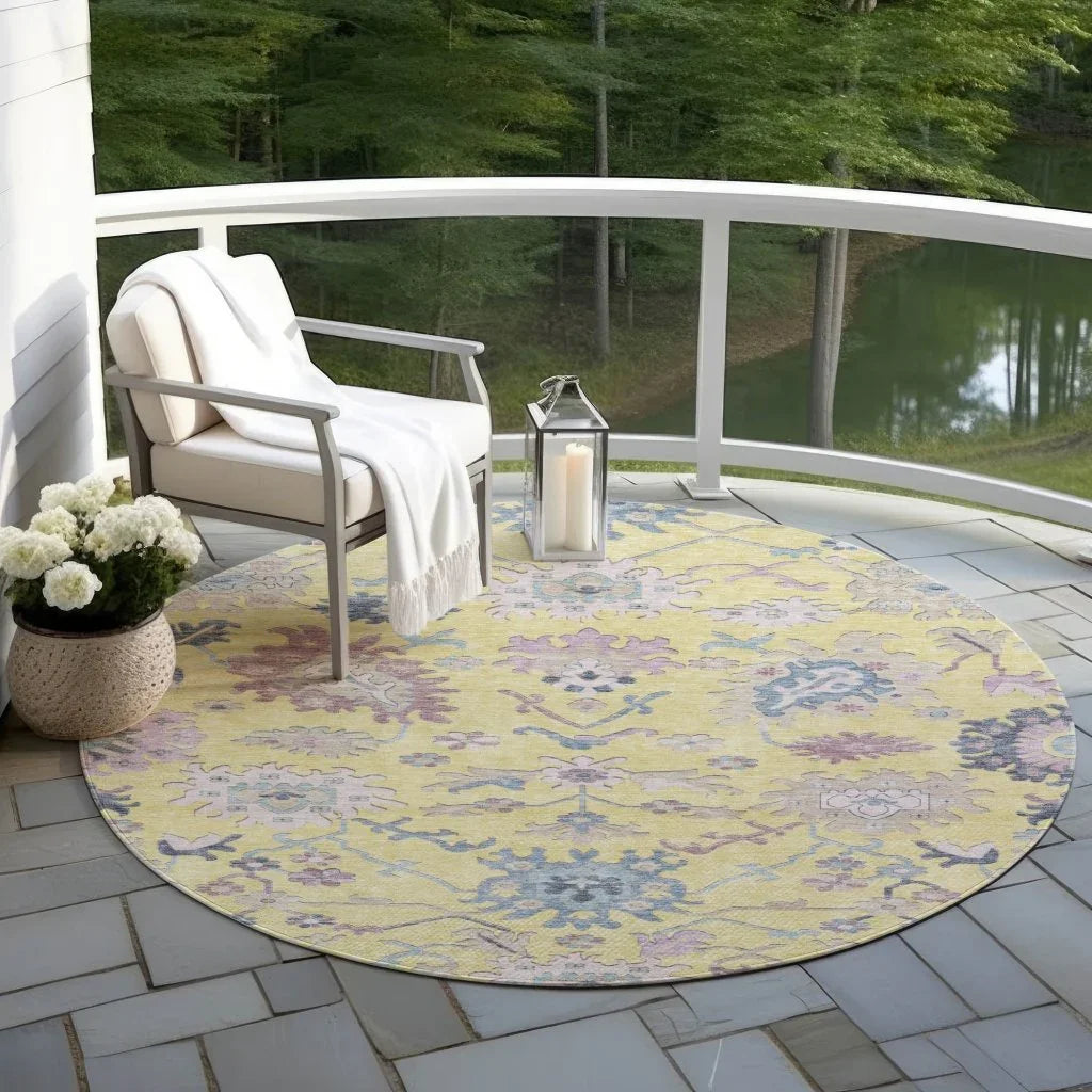 LOOMLAN Rugs Eugene Gold Washable Indoor-Outdoor Rug