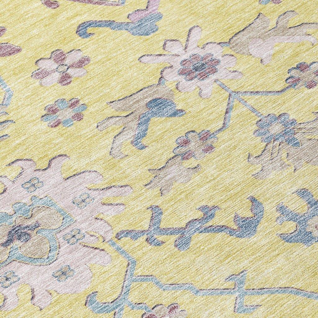 LOOMLAN Rugs Eugene Gold Washable Indoor-Outdoor Rug