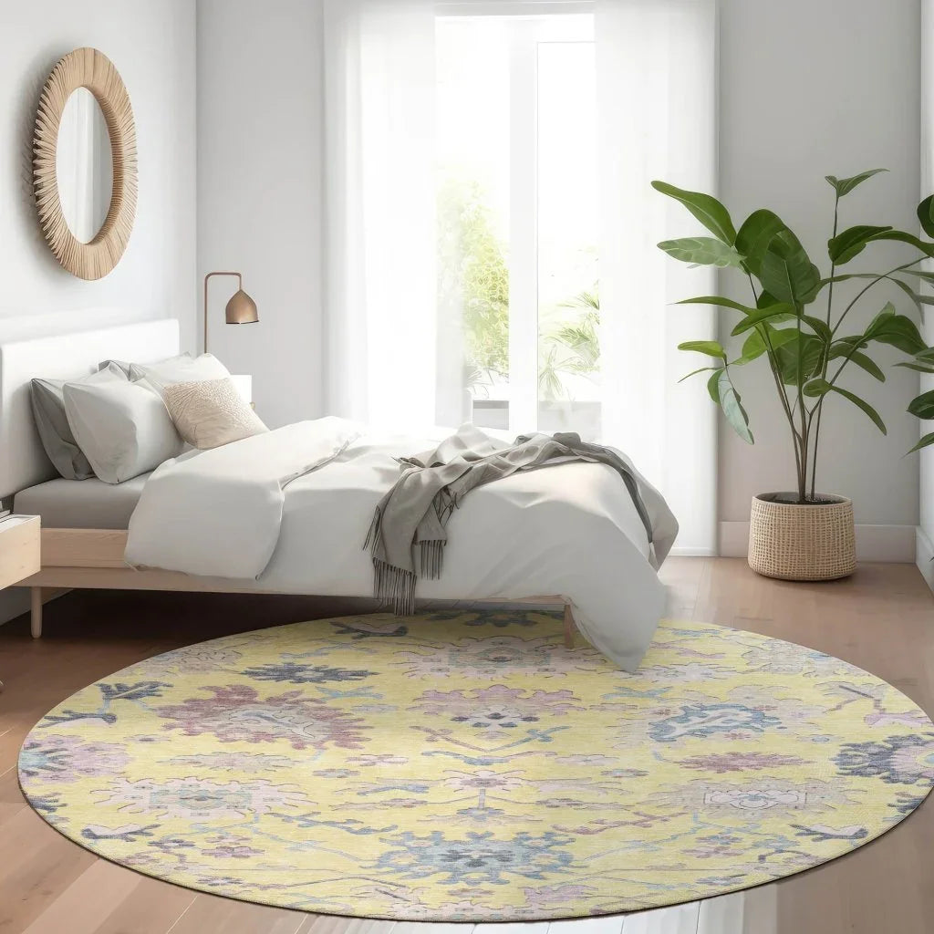LOOMLAN Rugs Eugene Gold Washable Indoor-Outdoor Rug