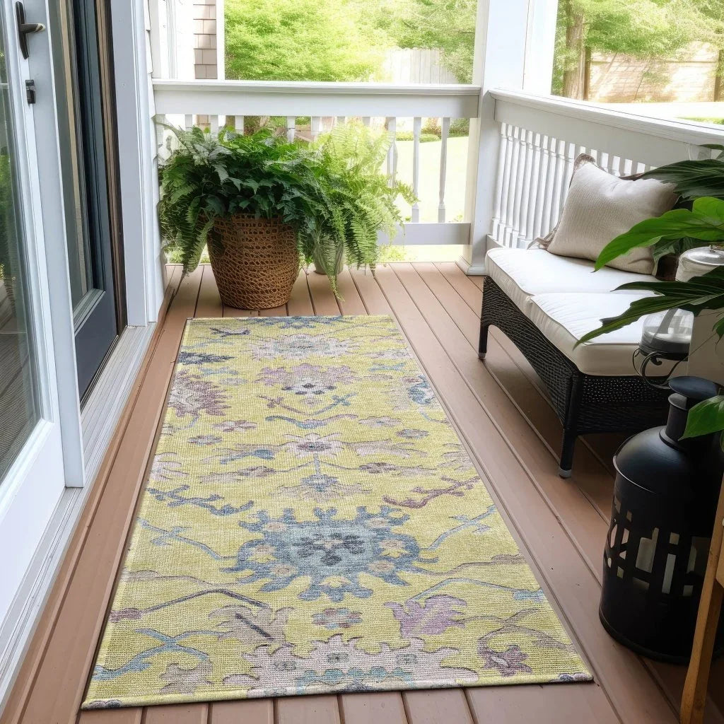 LOOMLAN Rugs Eugene Gold Washable Indoor-Outdoor Rug