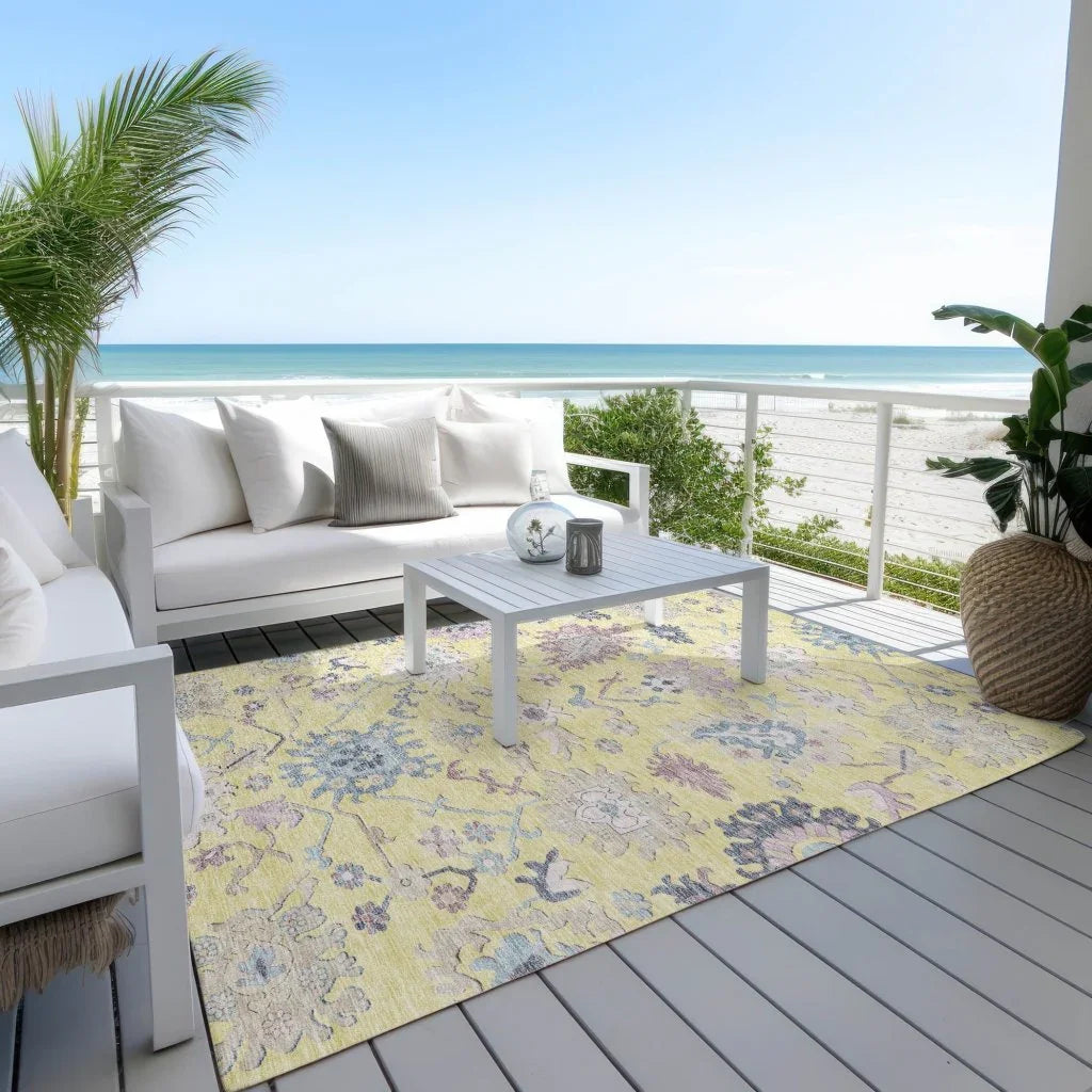 LOOMLAN Rugs Eugene Gold Washable Indoor-Outdoor Rug