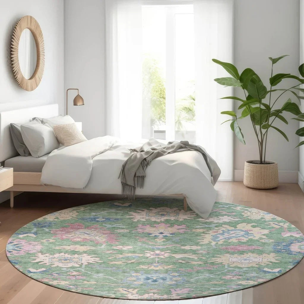 LOOMLAN Rugs Eugene Green Washable Indoor-Outdoor Rug