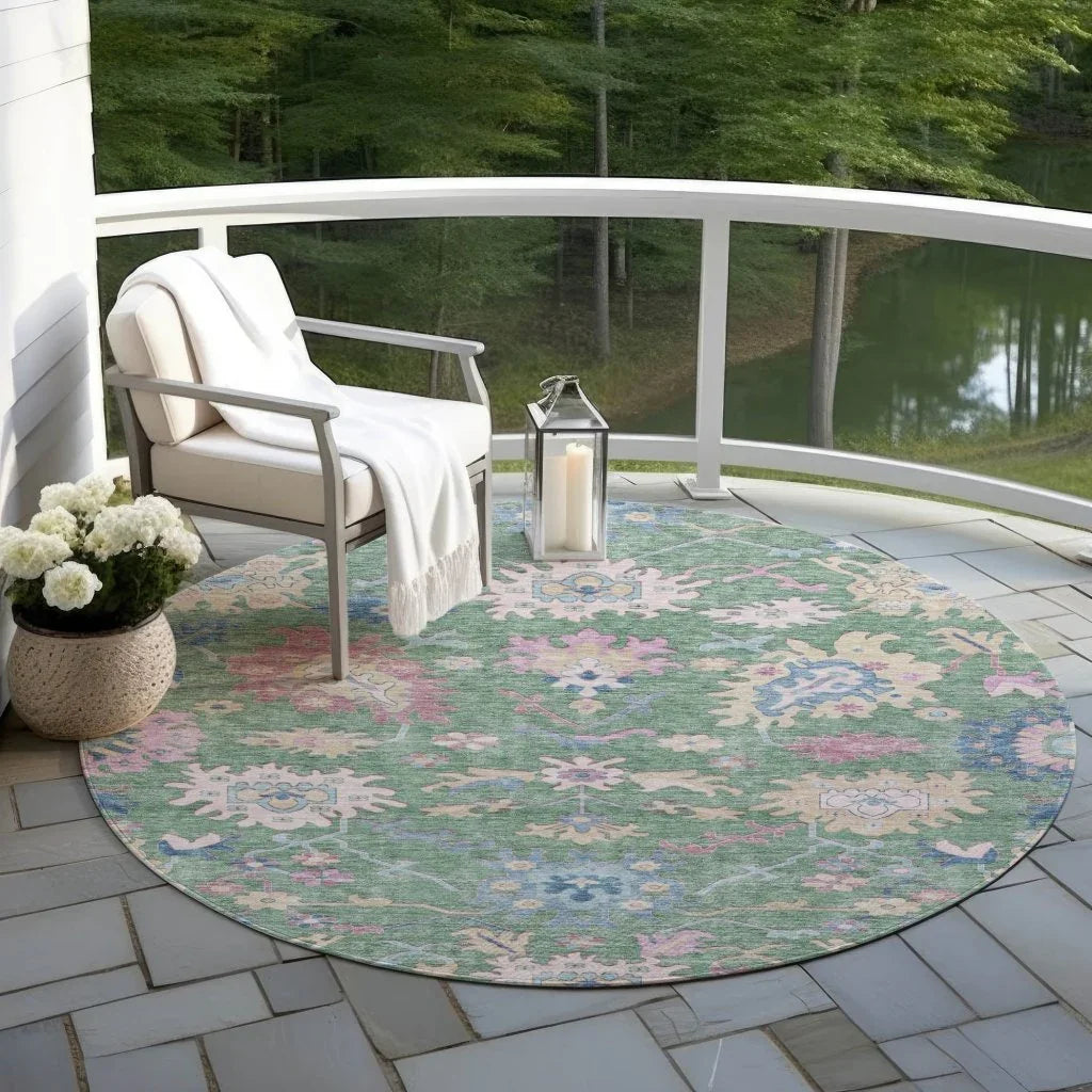 LOOMLAN Rugs Eugene Green Washable Indoor-Outdoor Rug