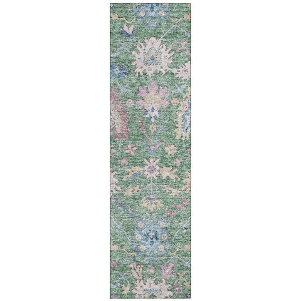 LOOMLAN Rugs Eugene Green Washable Indoor-Outdoor Rug