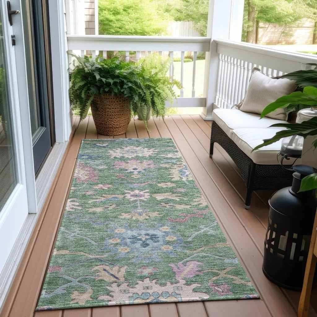 LOOMLAN Rugs Eugene Green Washable Indoor-Outdoor Rug