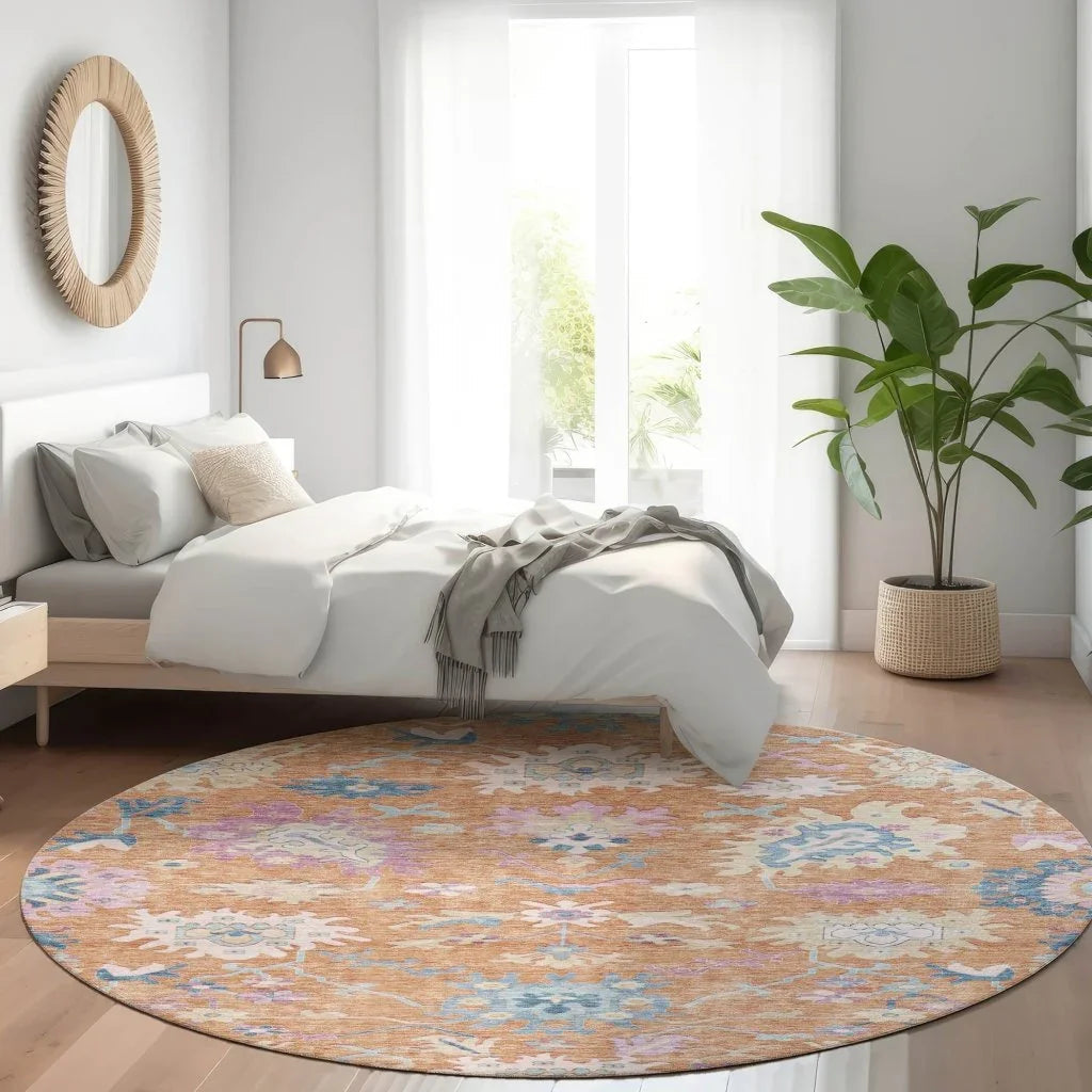 LOOMLAN Rugs Eugene Orange Washable Indoor-Outdoor Rug
