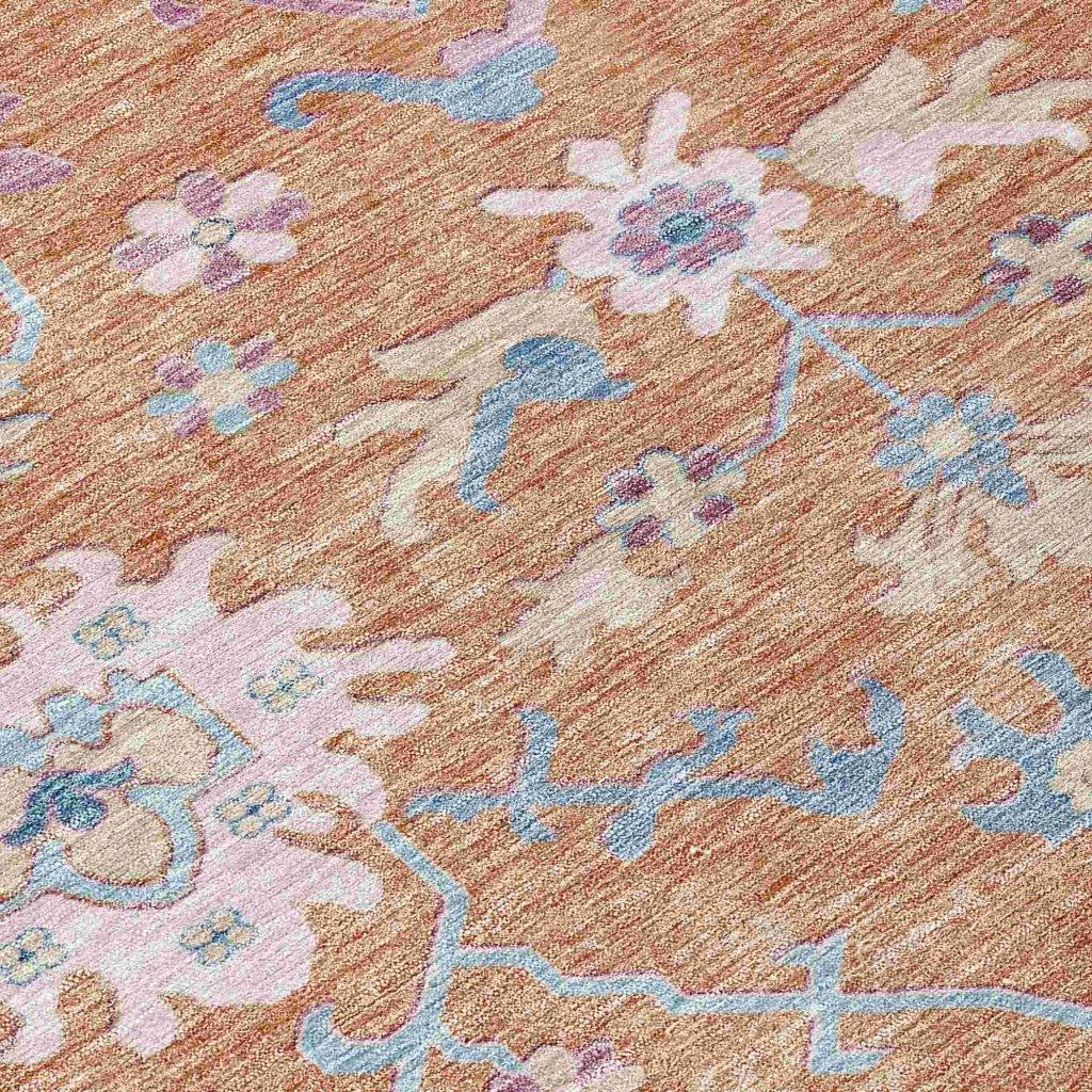 LOOMLAN Rugs Eugene Orange Washable Indoor-Outdoor Rug