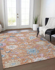 LOOMLAN Rugs Eugene Orange Washable Indoor-Outdoor Rug
