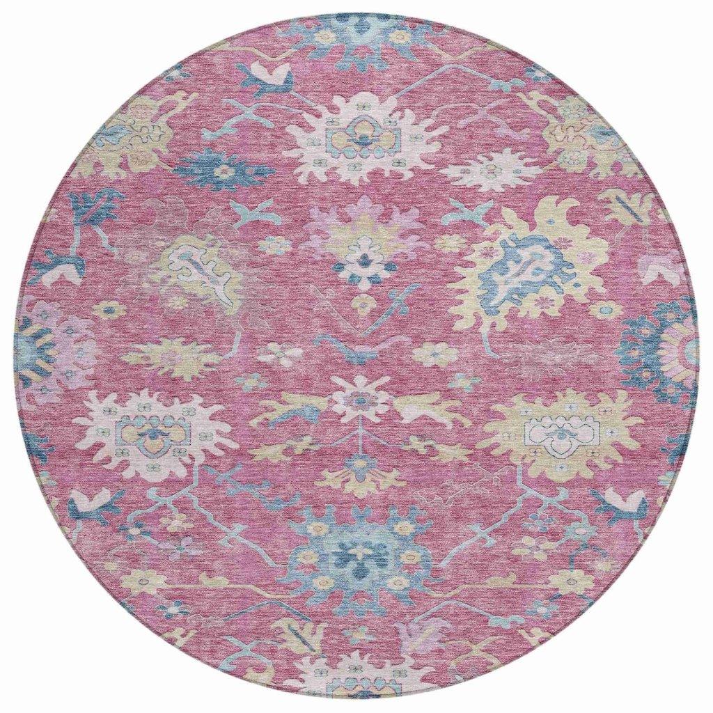 LOOMLAN Rugs Eugene Pink Washable Indoor-Outdoor Rug