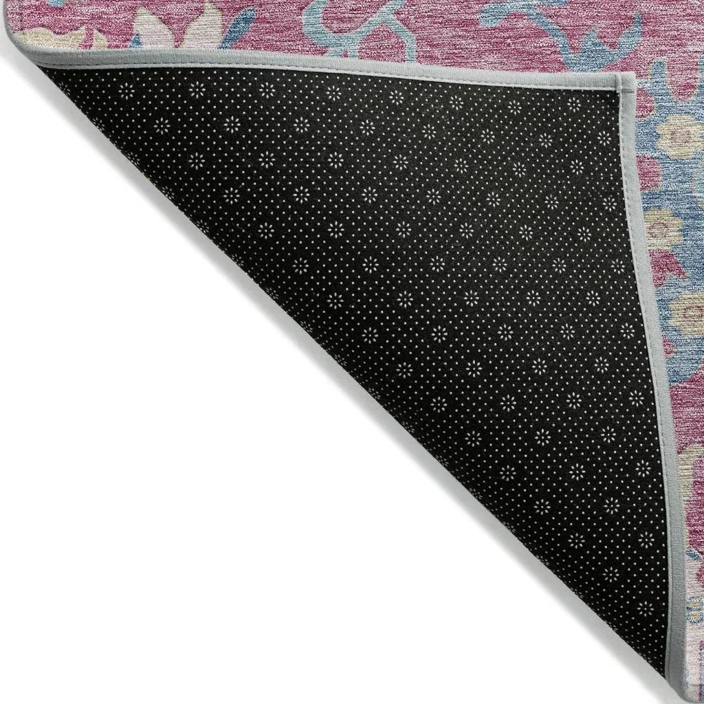 LOOMLAN Rugs Eugene Pink Washable Indoor-Outdoor Rug