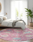 LOOMLAN Rugs Eugene Pink Washable Indoor-Outdoor Rug