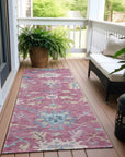 LOOMLAN Rugs Eugene Pink Washable Indoor-Outdoor Rug