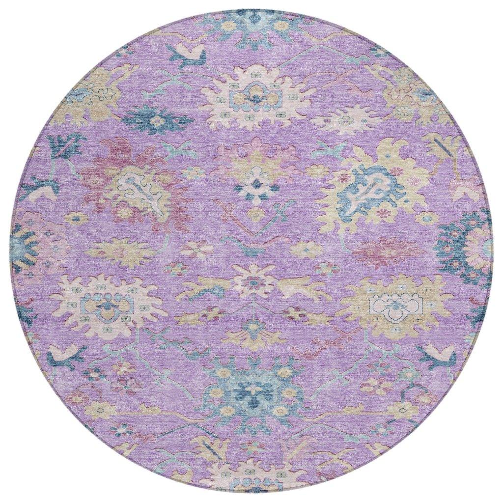 LOOMLAN Rugs Eugene Purple Washable Indoor-Outdoor Rug