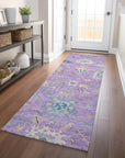 LOOMLAN Rugs Eugene Purple Washable Indoor-Outdoor Rug