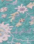 LOOMLAN Rugs Eugene Teal Washable Indoor-Outdoor Rug
