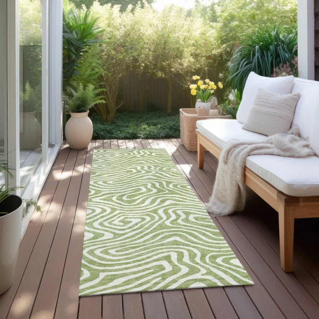 LOOMLAN Rugs Evalora Aloe Washable Indoor-Outdoor Rug