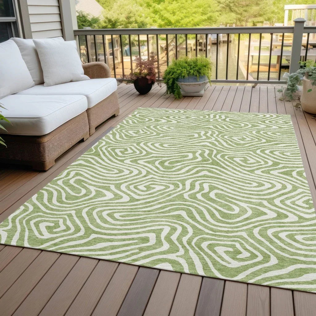 LOOMLAN Rugs Evalora Aloe Washable Indoor-Outdoor Rug