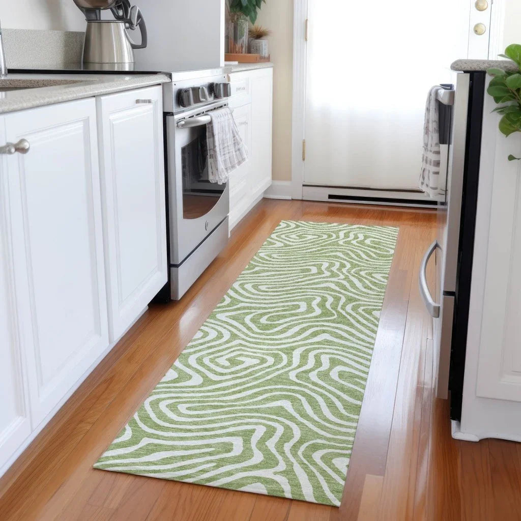 LOOMLAN Rugs Evalora Aloe Washable Indoor-Outdoor Rug