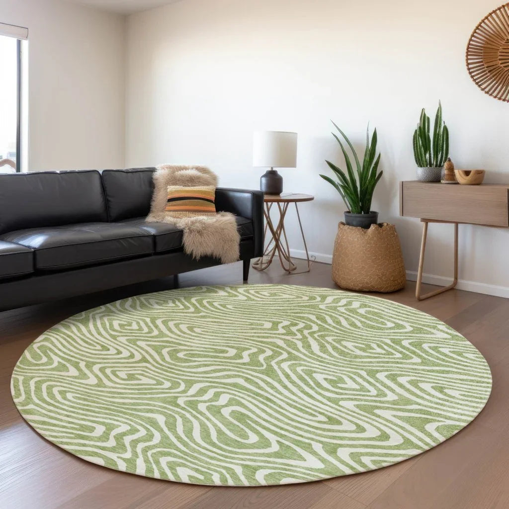 LOOMLAN Rugs Evalora Aloe Washable Indoor-Outdoor Rug