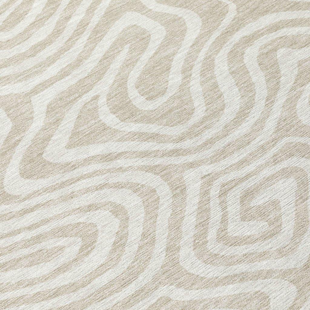 LOOMLAN Rugs Evalora Beige Washable Indoor-Outdoor Rug