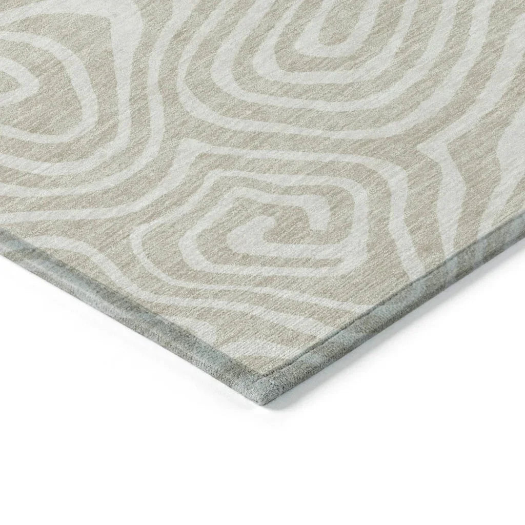 LOOMLAN Rugs Evalora Beige Washable Indoor-Outdoor Rug