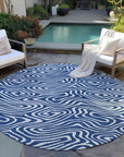 LOOMLAN Rugs Evalora Blue Washable Indoor-Outdoor Rug